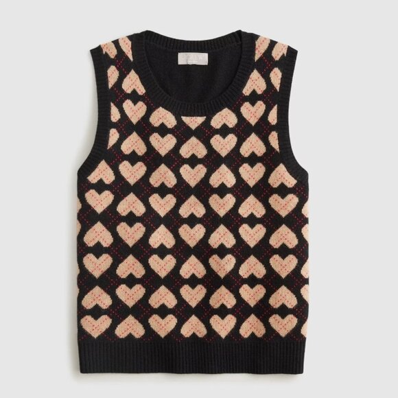 J.Crew Cashmere Argyle Heart Sweater Shell. Size 2X. NWT - Picture 1 of 1